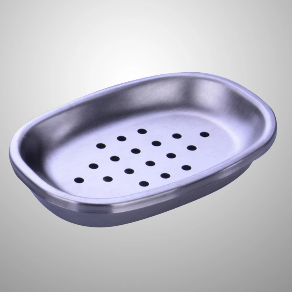 

Stainless Steel Soap Holder with Dual Deck Drainage System for Bathroom Shower Sink Kitchen Soap Dish Tray Case