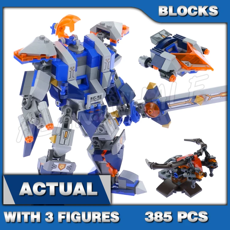375 Uds. Nexoes Knights The King's Mech máquina de lucha Robot lanzallamas 10487 juguetes de bloques de construcción compatibles con el modelo