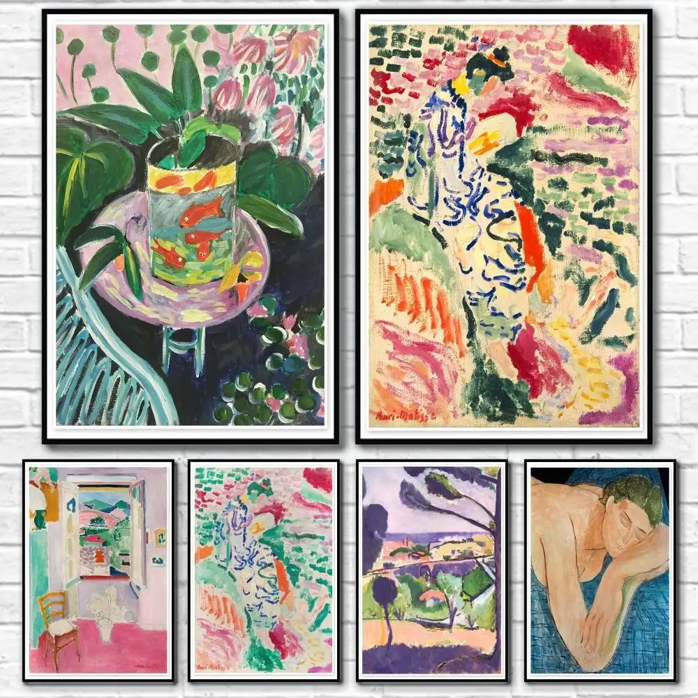 

H-Henri Matisse Abstract Oil Poster Home Living Bed Room Bar Hallway Sticky Wall Art Printing Waterproof Aesthetic Decor