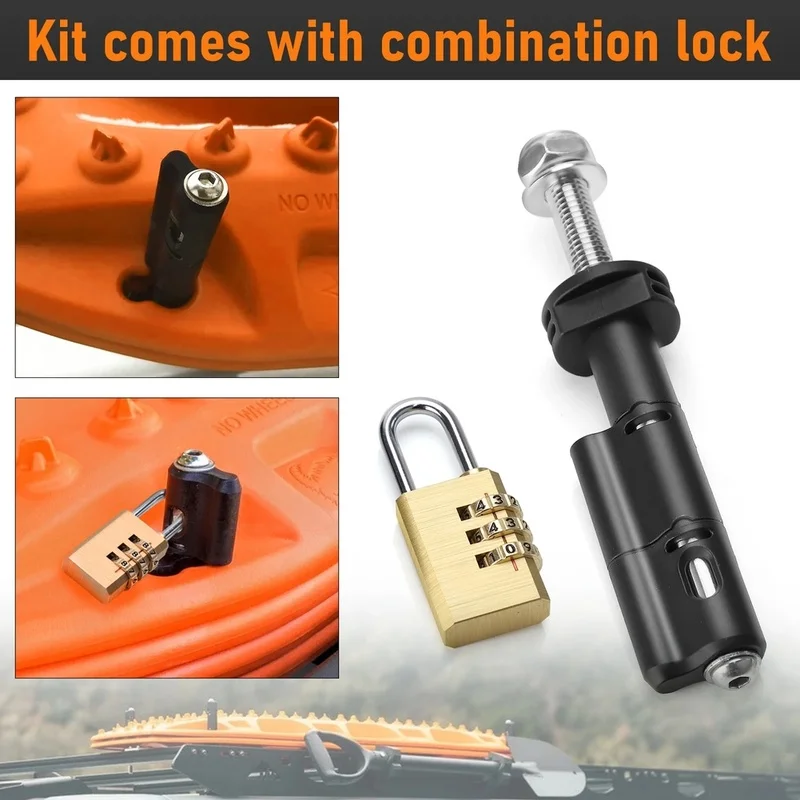 Super Sale 4PCS Drawbar Mounting Pins Kit with Password Lock Performance Reliable for MaxTrax MKII Recovery Traction Boards
