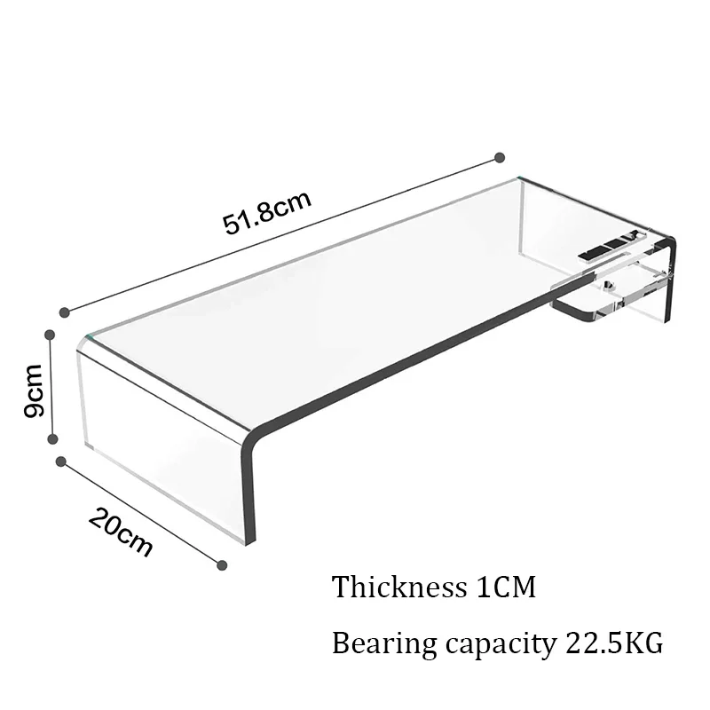 Ins estante acrílico transparente para mejorar la altura, organizador de escritorio, estante en capas, estante de almacenamiento de computadora