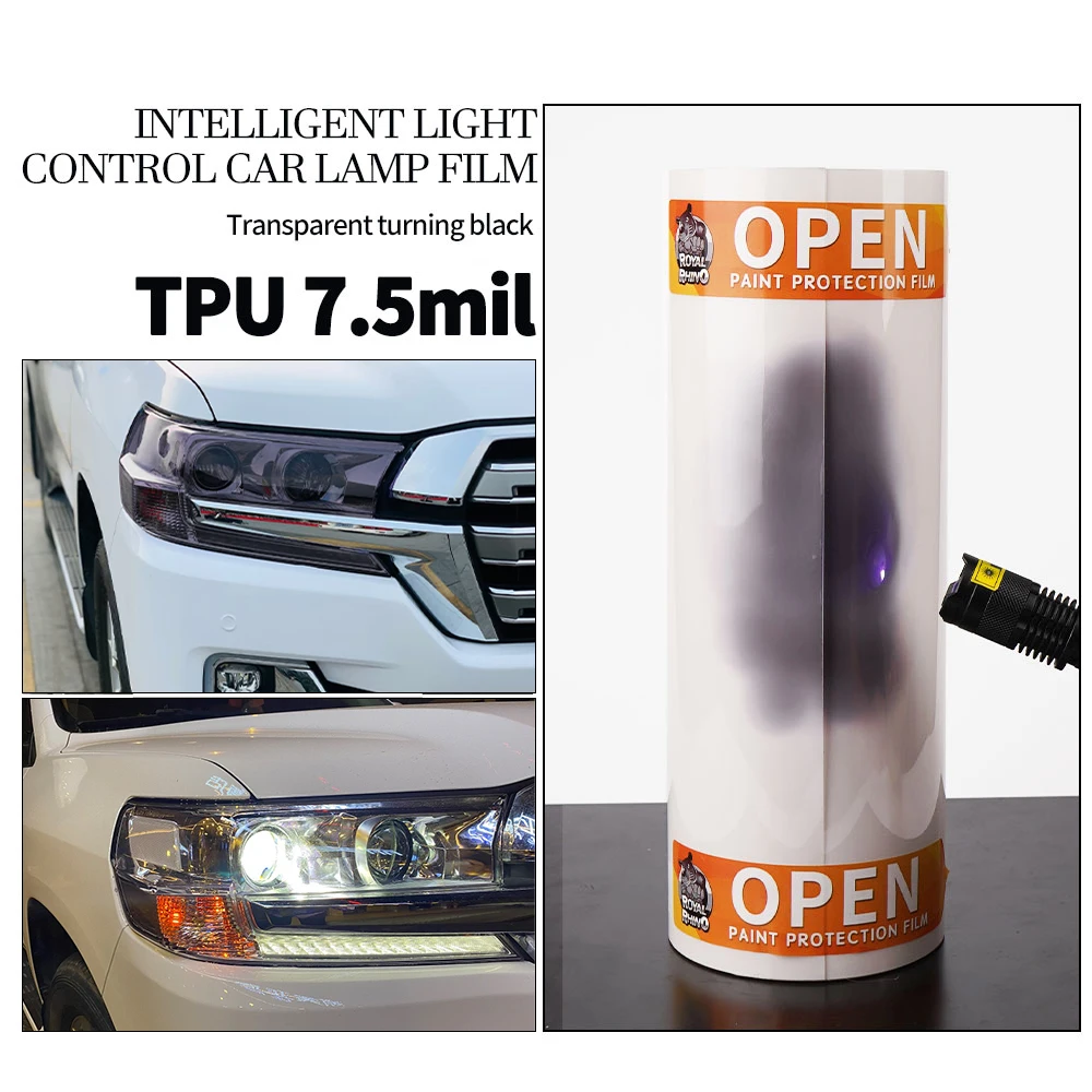 Folia ochronna na lakier samochodowy TPU PPF fotochromowa, zmieniająca kolor pod wpływem UV, 152 cm * 100 cm