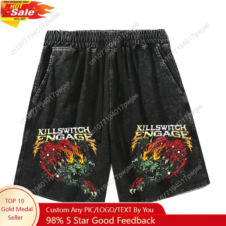 

Killswitchs Engages Band Shorts Mans Womans Teenager Retro Short Pants Vintage Cotton Elastic Soft Beach Shorts Customized Pants
