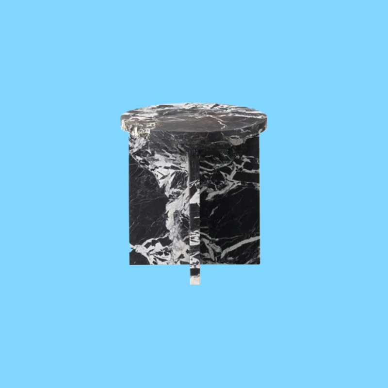 

Italian light luxury marble edge table, small apartment designer round creative small coffee table