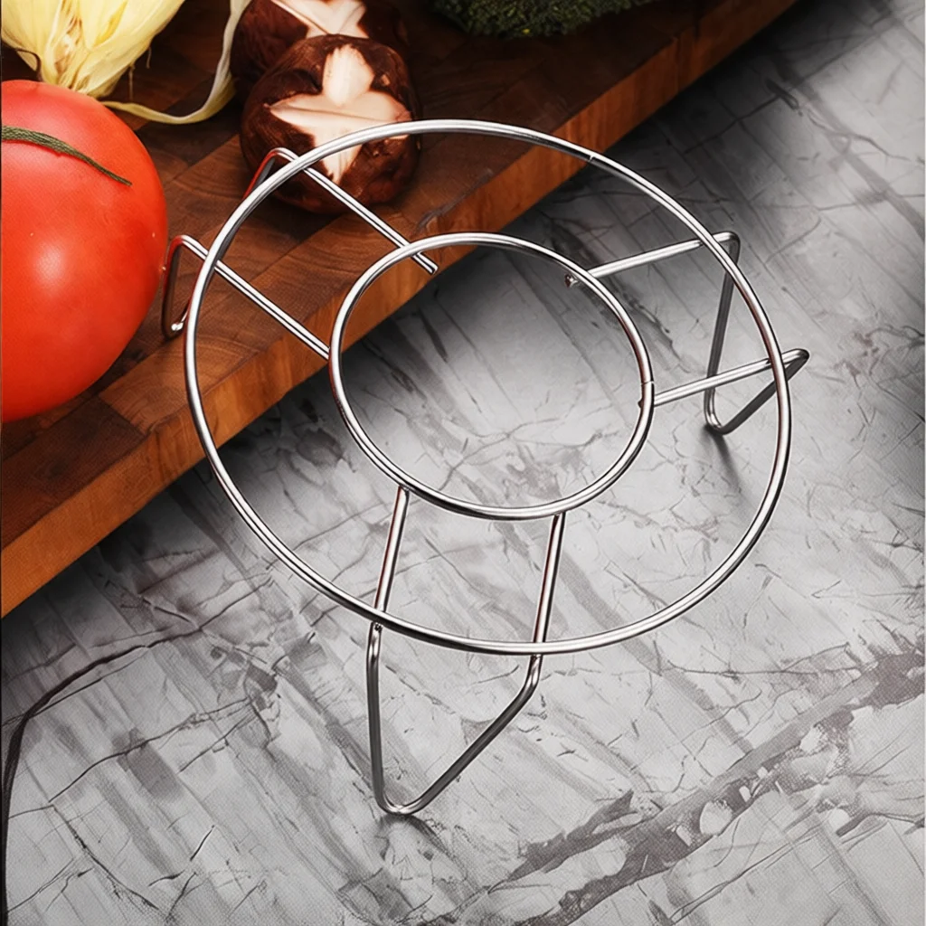 Sturdy Stainless Steel Steaming Rack For Kitchen Pots Round Cooking Trivet Shelf Non Stick Steamer Tray Holder