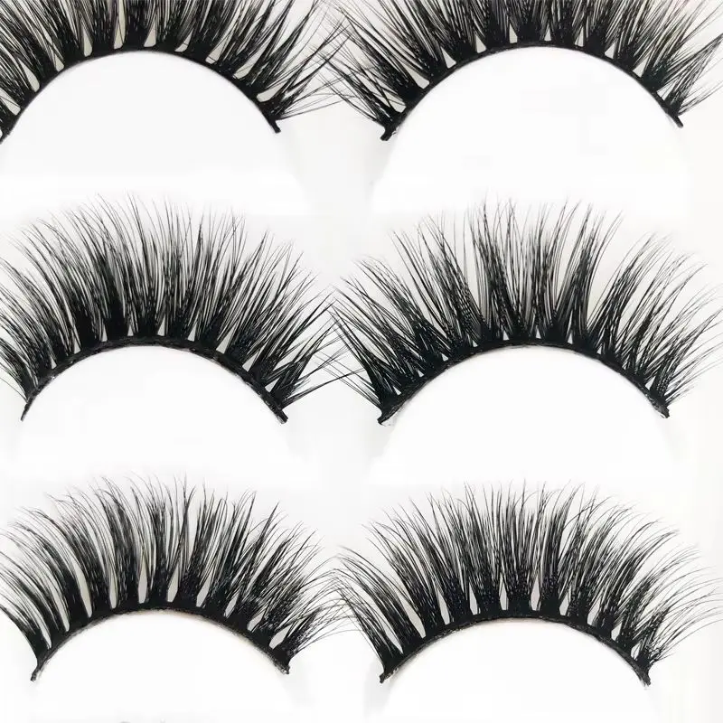 5 pairs/Tray Fluffy flexibel reusable blakc steam easy to use not to easy to lose hair False eyelash with Personalized