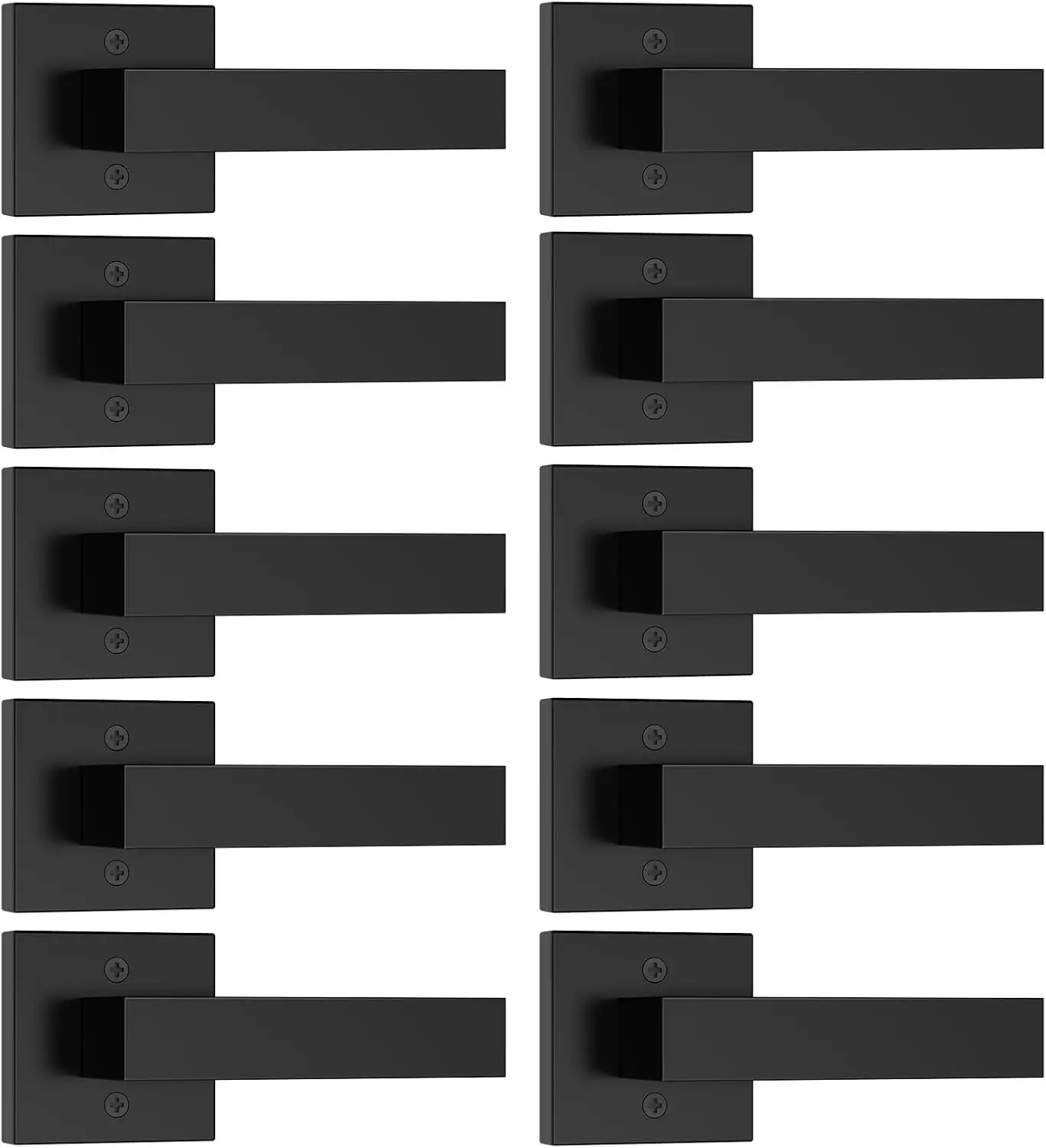 10 Pack Matte Black Dummy Door Handles, Non-Turning Decorative Door Handles for Closets French Double Doors, Single Sided