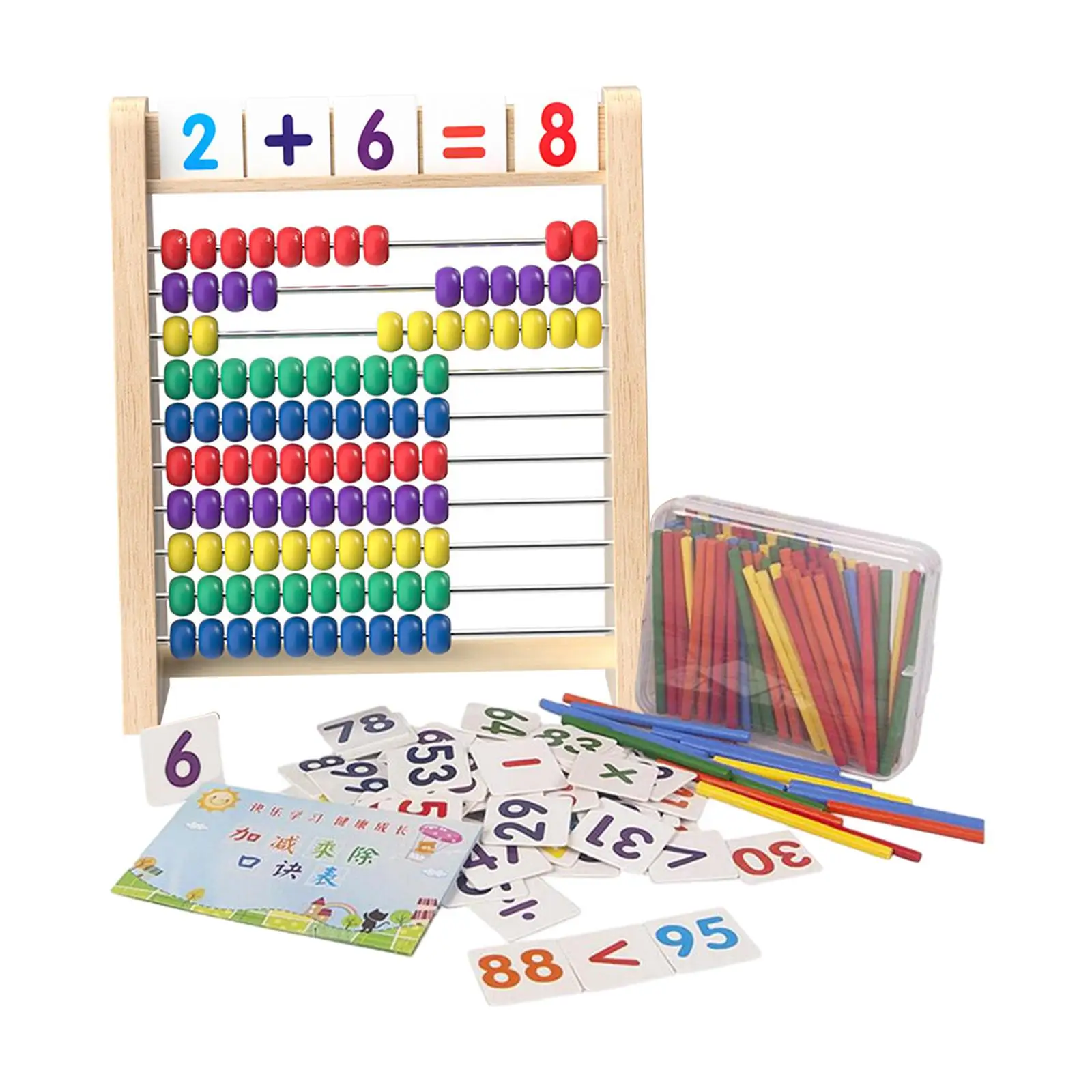 Wooden Frame Abacus Counting Sticks for Learning Preschool Early Development