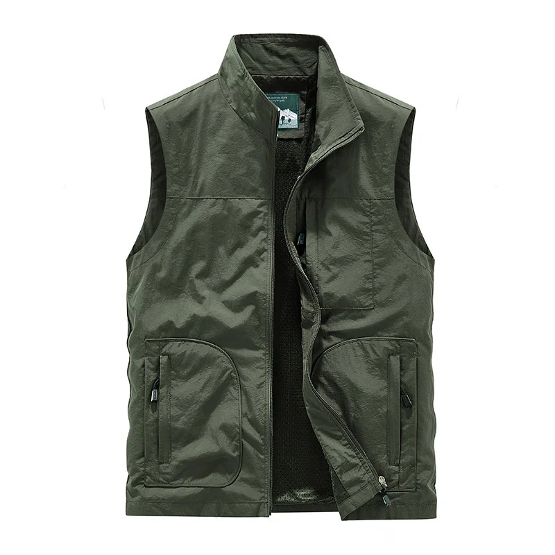 Autumn Winter New Photography Vest Men's Multi Pocket Middle-aged And Young People's Loose Large Work Clothes Casual Coat