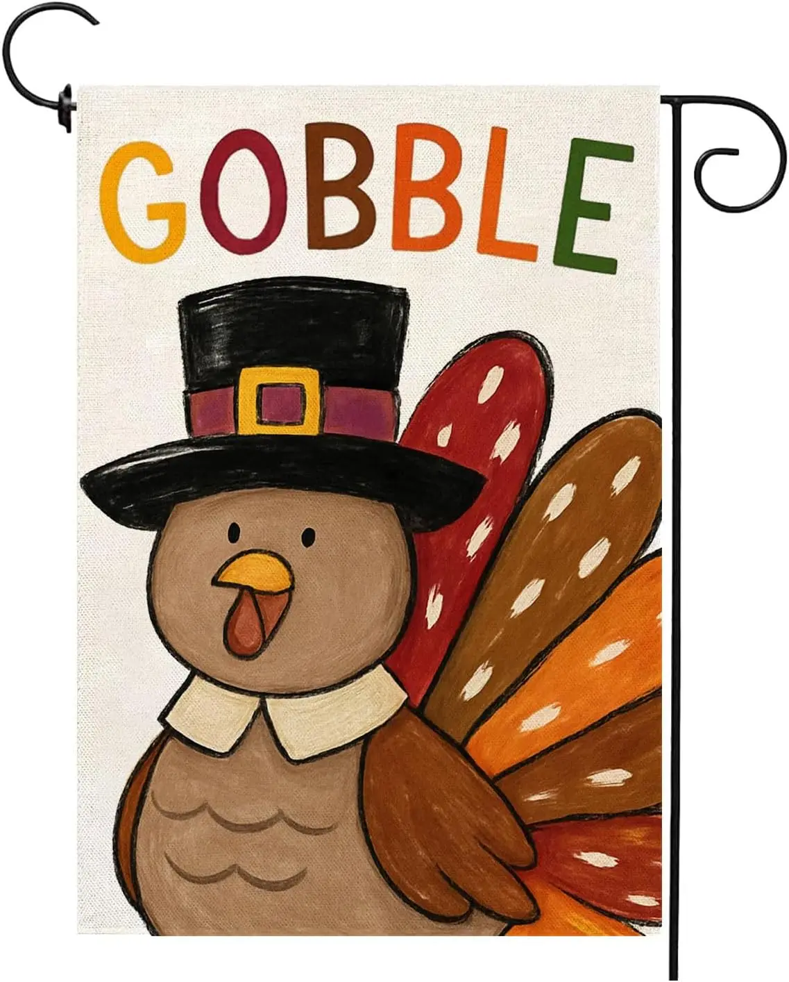 Thanksgiving Garden Flag 12x18 Inch Double Sided for Outside Thankful Bobble Turkey for Harvest Autumn Fall Yard Decor IIE D GGX