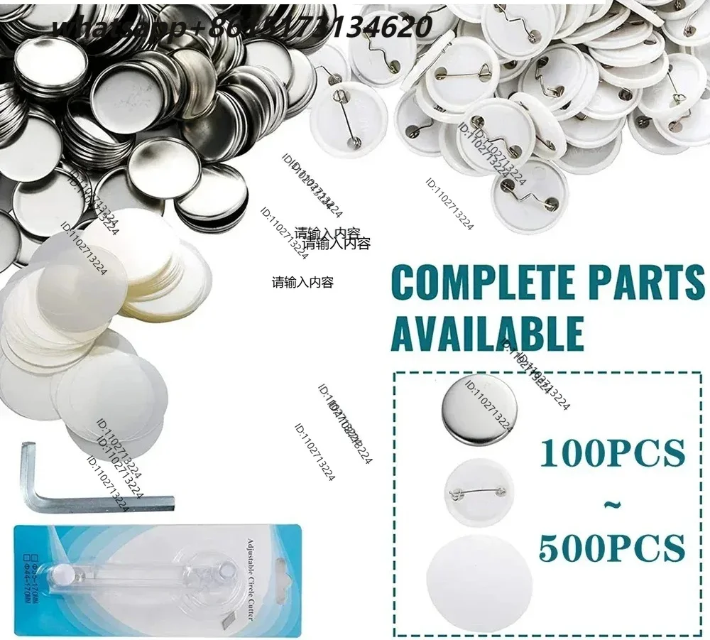 Button Maker Machine,Pin Making Machine,25/32/37/44/58MM Badges Button Maker Machine,With 100-500Pcs Button Parts+Circle Cutter