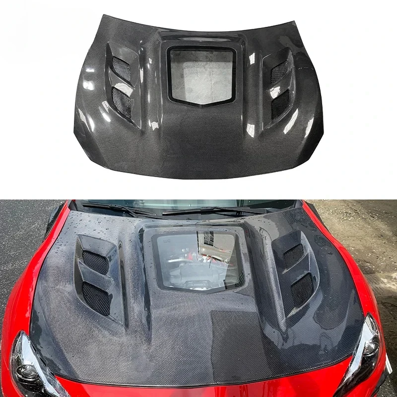 For Toyota GT86 FT86 86 BRZ FRS ZN6 ZD6 2013-2019 Carbon Fiber Clear Glass Hood Front Engine Cover