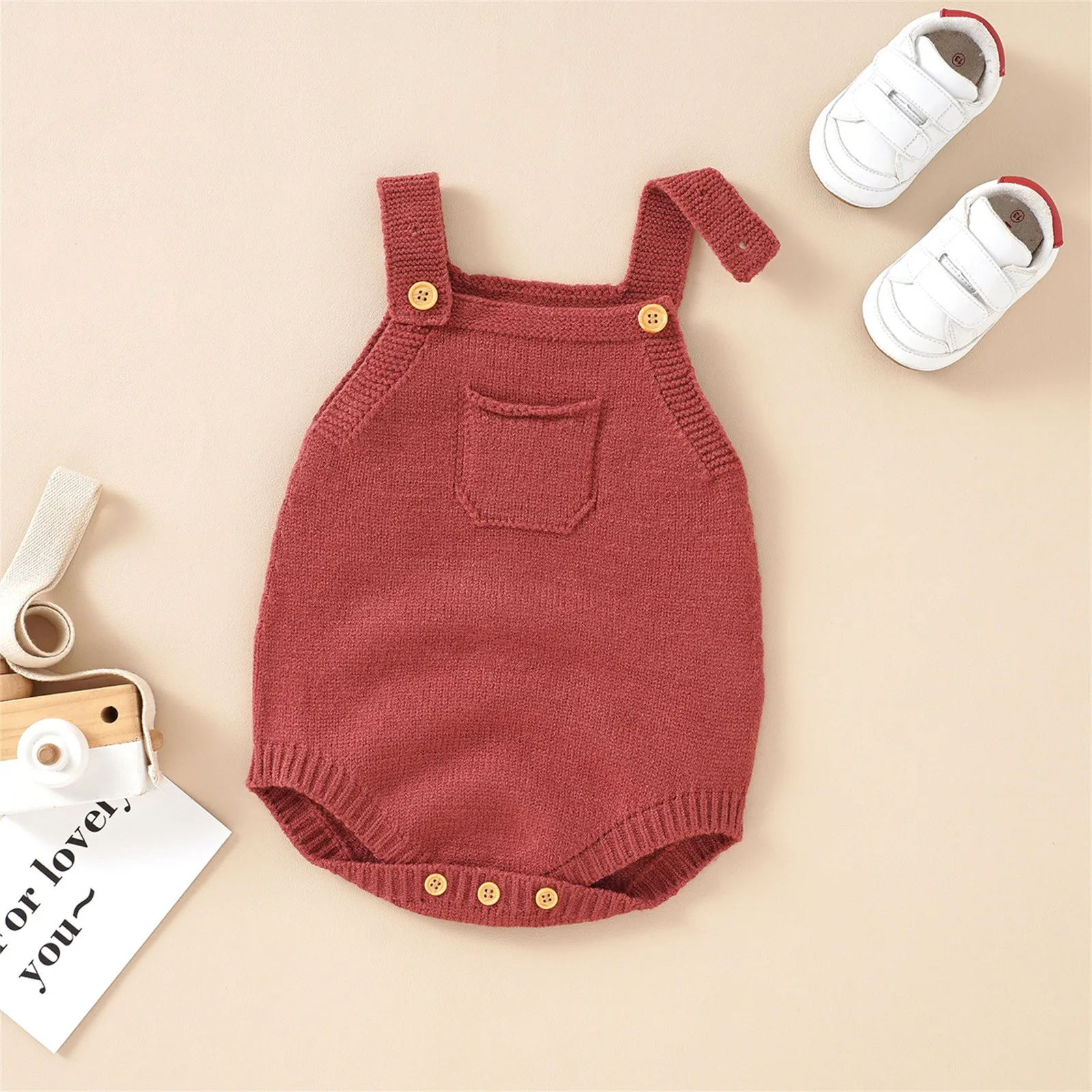 

0-18m Baby Boy Girl Bodysuits Spring Autumn Winter Solid Sleeveless Knitted Newborn Netural Onesie Clothes Infant Outwear Onesie