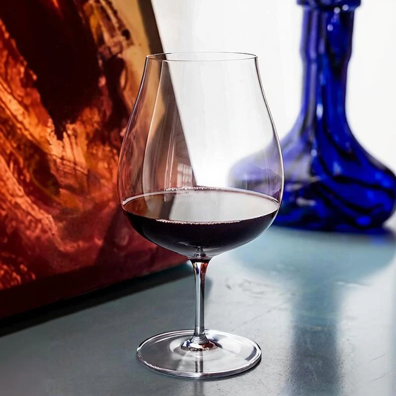 JINYOUJIA Handmade Crystal Wine Glass 15oz/18oz Kimura Style Red Wine Beer Cocktail Short Handle Goblet Extremely Thin Flawless