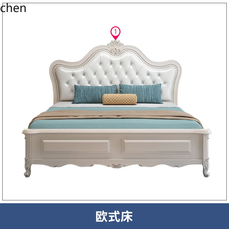 ZML Set Combination Whole House Master Bedroom Wedding Room Marriage Solid Wood Bed and Wardrobe Combination Set