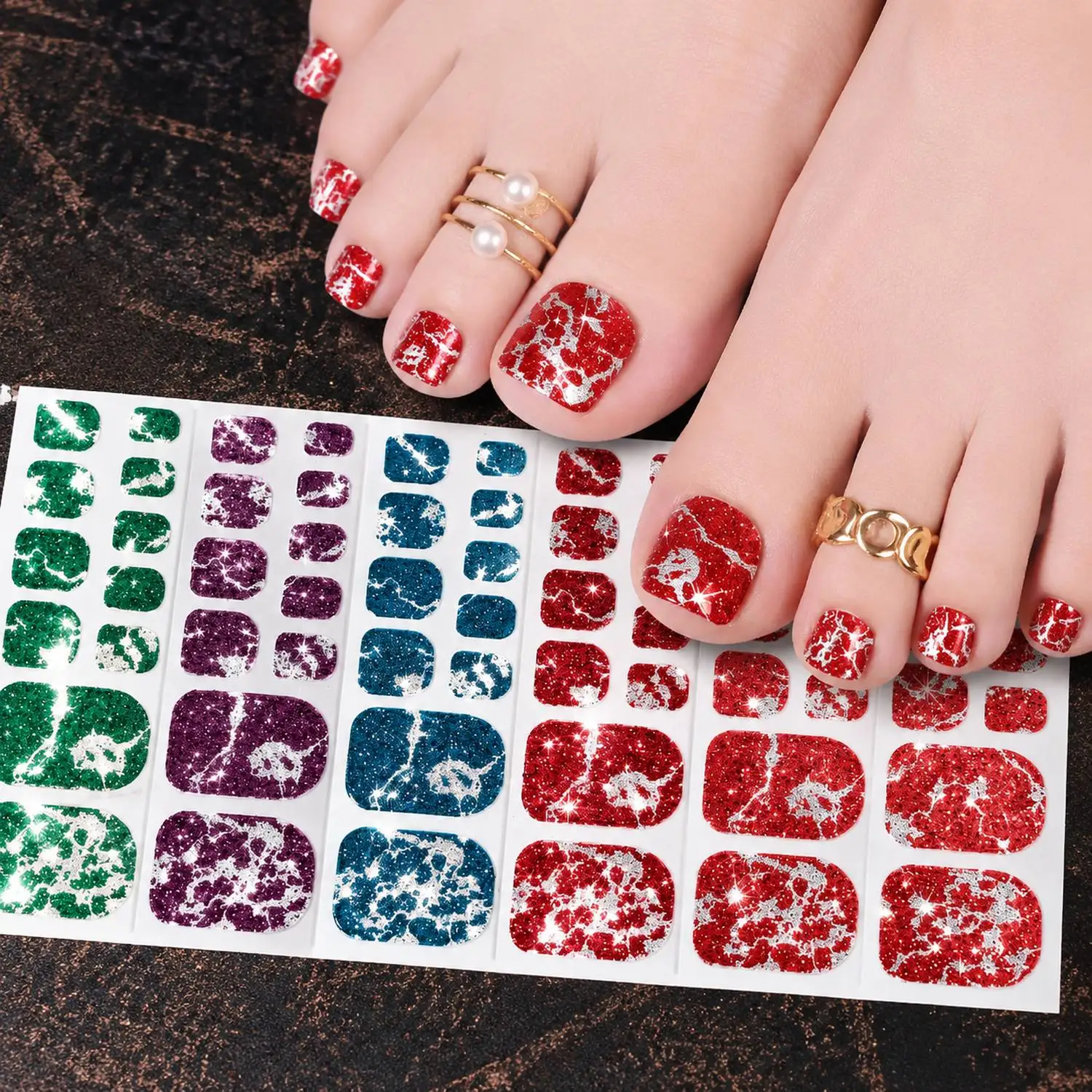 1Pc Shiny Moon Star Gradient Glitter Nail Sticker  Premium Glitter Fade Finish Nail Decal  Dynamic Dreamscape Style Nail Slider