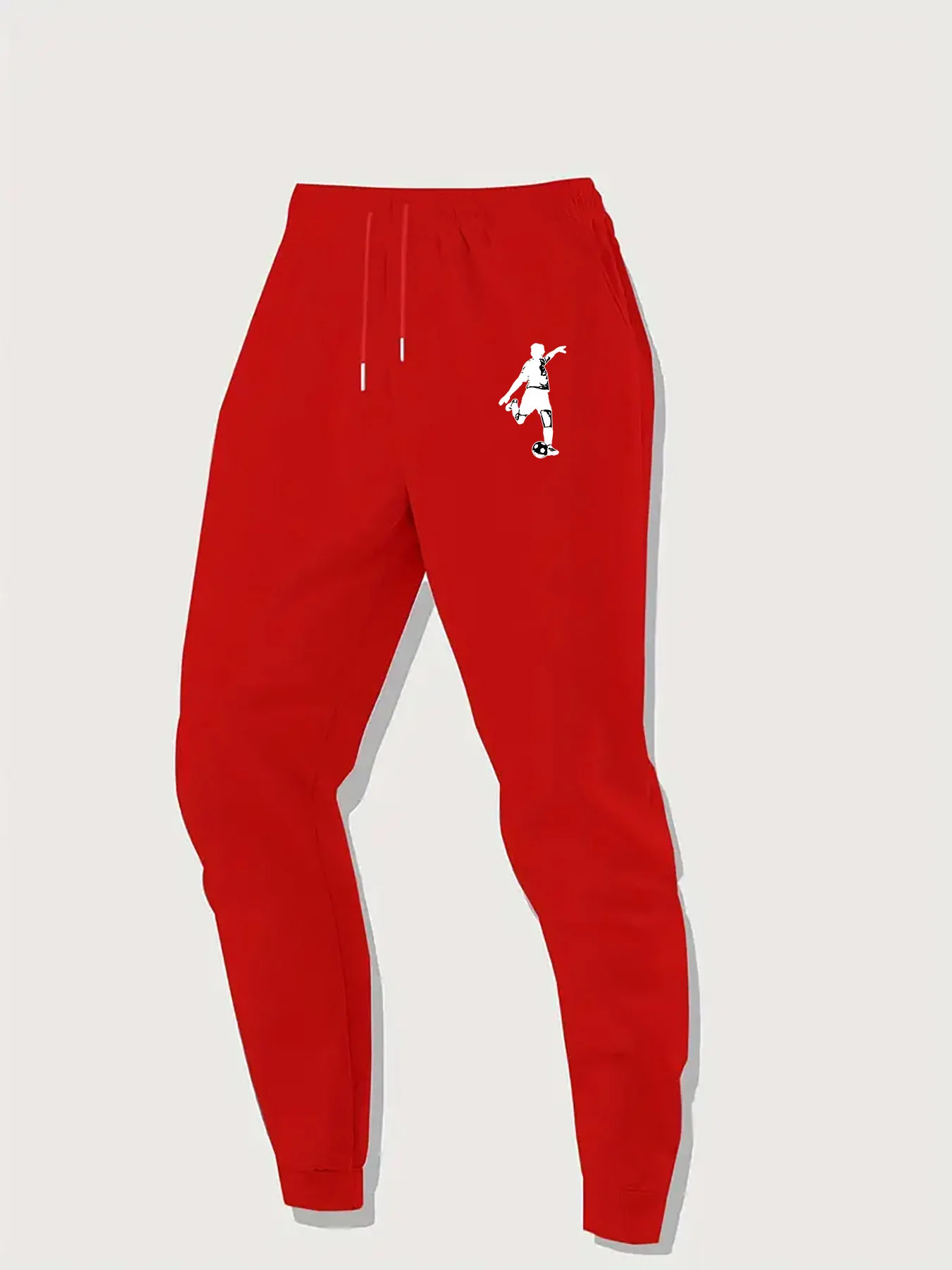 Pitch‑vibe Football Athlete Kicking Motion Silhouette Motif Fine Print Relaxed Men Sweatpants Hip Hop Casual Jogger Pants