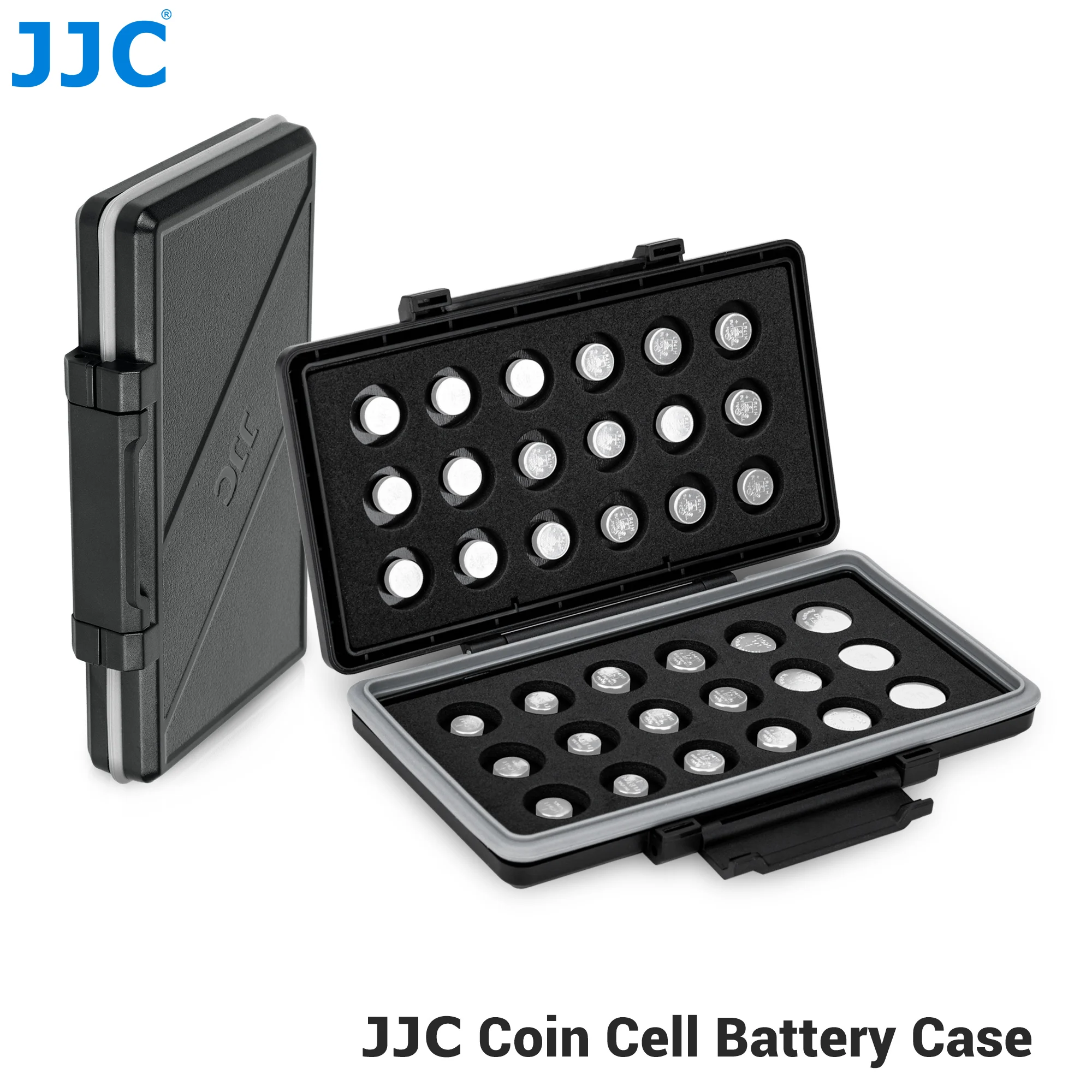 JJC 16 Slots Coin Cell Battery Case Holder Storage Water-Resistant Anti-Shock for CR2450 / CR2430 / CR2412 Button Round Battery