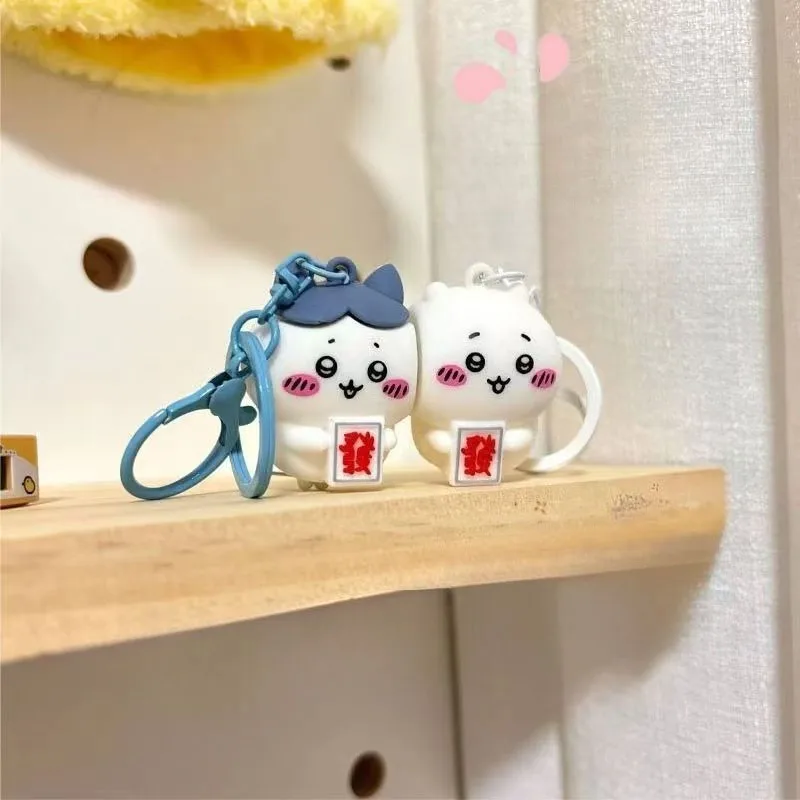 Chiikawa Hachiware Couples Magnetic Keychains Set Anime Cute Keyring Charms for Lovers Schoolbag Jewelry Pendant Gift Ornaments