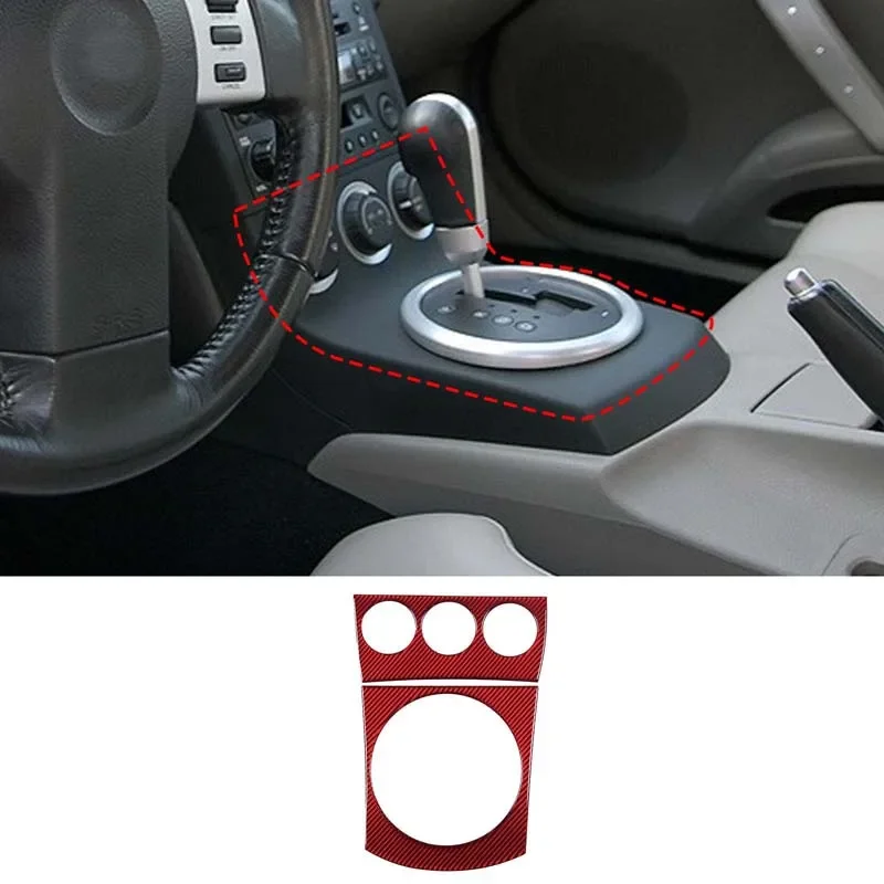 

For Nissan 350Z 2003-2006 Soft Carbon Fiber Car Central control shift panel frame Cover Trim sticker Car Accessories Interior