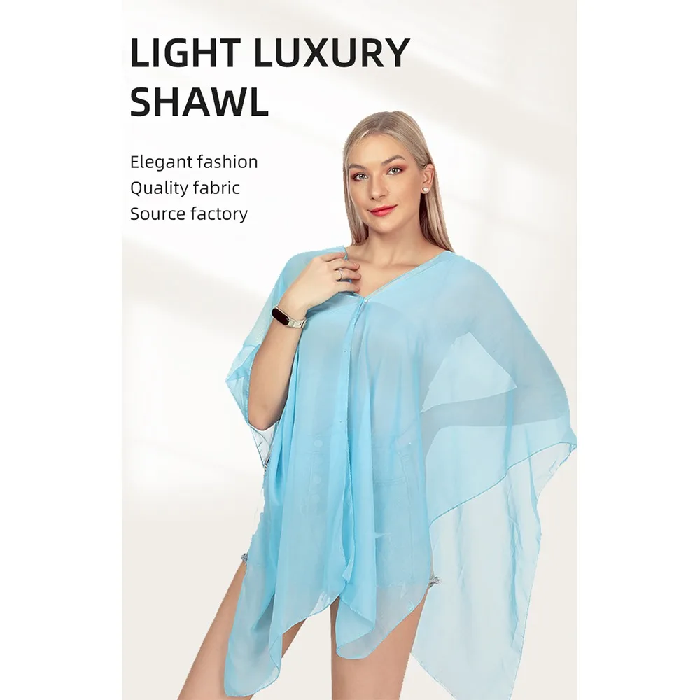 Hot Selling Imitation Silk Shawl Solid Color Uv Protection Summer Scarf For Women Muslim Travel Beach Elegant Poncho 96*150cm