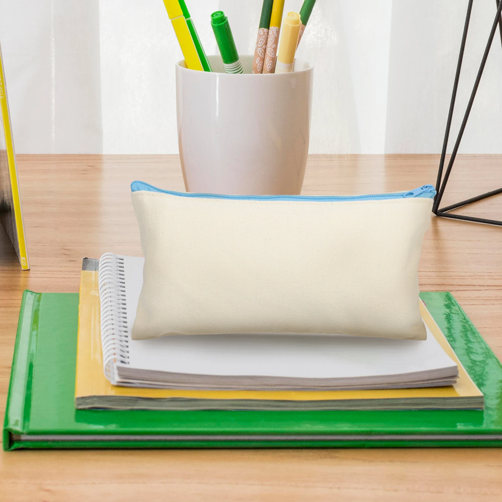 

10pcs Canvas Zipper Pencil Case Foldable Storage Bags Large Capacity Pen Holder ganizer Multi Supplies