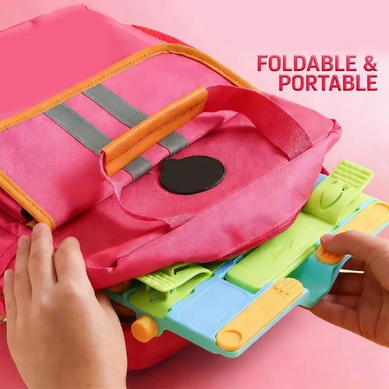 Folding Reading Stand with Page Clip Adjustable Plastic Textbook Stand for Book