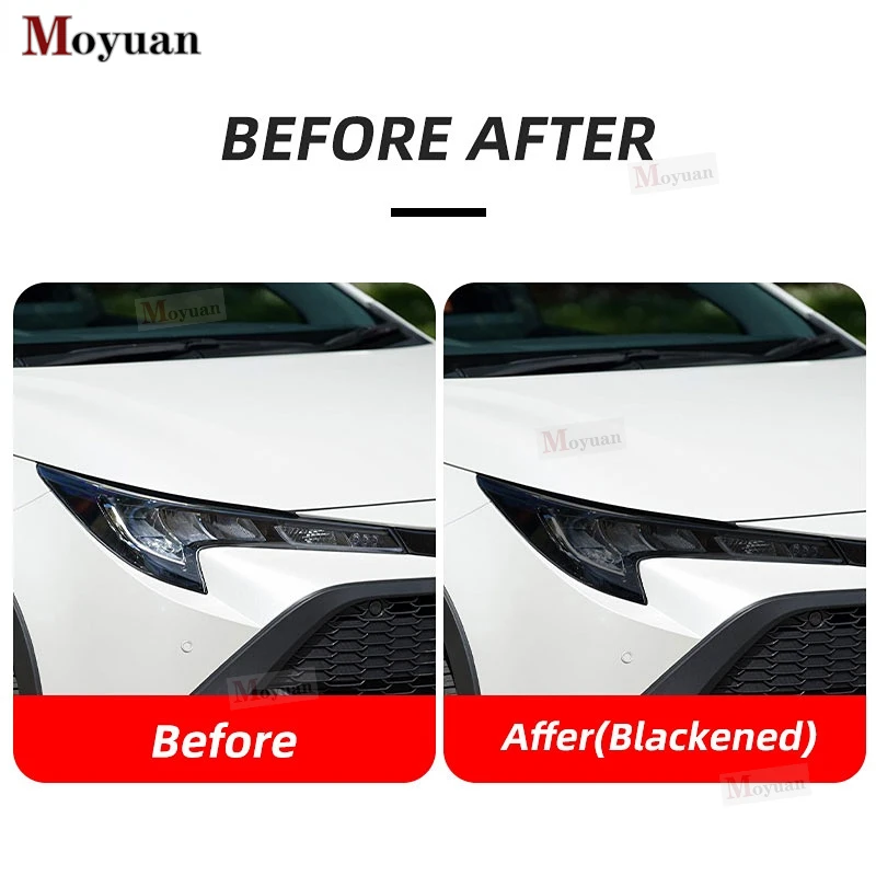 Car Headlight Protective Film Transparent Smoked Black Sticker For Toyota Corolla E210 2019-2022 Touring Sport Hybrid Hatchback