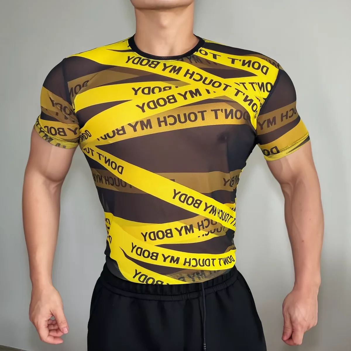 

Новинка: Мужская футболка с коротким рукавом из сетчатой ткани, облегающая, дышащая, для тренировок и занятий в спортзале