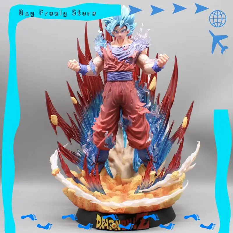 

Dragon Ball Super Blue World King Punch Statue Collectible Action Figure with Replaceable Ultra Blue Goku Model Decoration