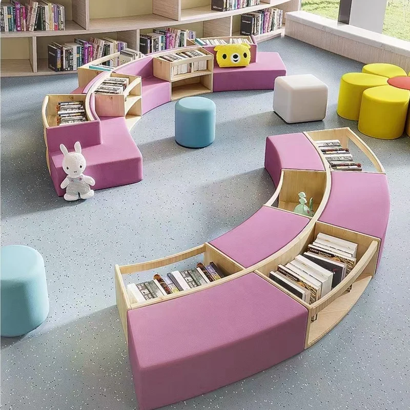 

Kids Baby Furniture Nursery Library Classroom Custom Made Childcare Furniture Daycare Bookshelf for Children