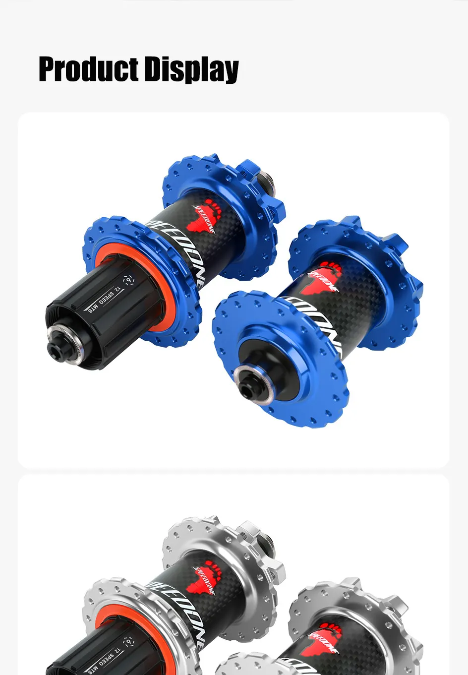 SPEEDONE Pilot Carbonfaser-Mountainbike-Nabensatz, leichtgewichtige MTB-Naben mit gedichteten Lagern, QR/TA Fahrradteile, Vorder- und Hinterräder-Naben – Detail 17