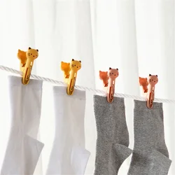 12pcs Clothes Pegs Multifunction Beach Towel Clips Bed Sheet Organizer Plastic Windproof Clothespins Cute Socks Creative Cats