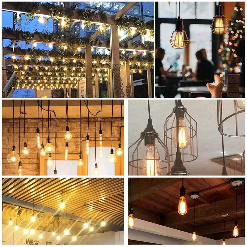 

HRBAJ-48-упаковка бакелитовый патрон для лампы E26/E27, винтажный патрон для лампы ES, винтовой патрон для потолка/подвески/пола