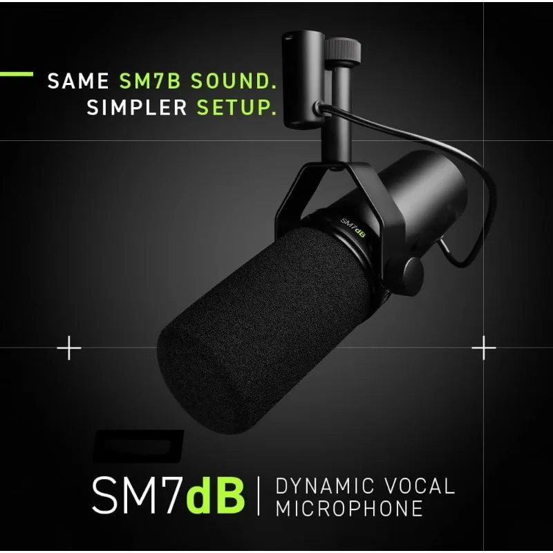 SM7dB microfone de voz dinâmica, built-in pré-amplificador para streaming, podcasting e gravação, preto Wide Range Frequência