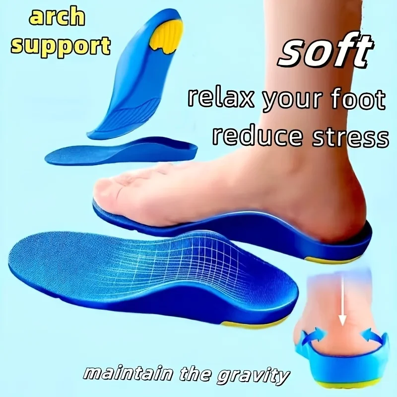 Flat Feet Shoe Inserts for Men and Women, High Arch Support, Flat Feet Collapse, Sports Shock Absorption, Sweat Absorption, Brea