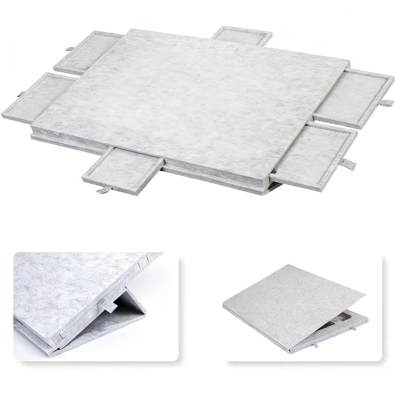 

1 Set of Puzzle Boards with Drawers, Portable Large Felt Puzzle Table with 6 Drawers for Classified Storage of Puzzle Boards
