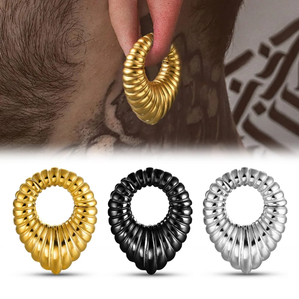 Giga 1/2 Stück 6mm (2g) Wassertropfen-Ohrgewichte, Ohrhänger, Edelstahl-Ohrdehner, Plugs, Körperschmuck, Punk – Detail 1