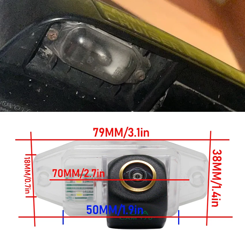 Rear Camera For Toyota Land Cruiser Prado 90 J90 LC90 LC120 LC150 LC200 1996~2015 2016 2017 Reverse Camera Golden Fisheye Lens view 3