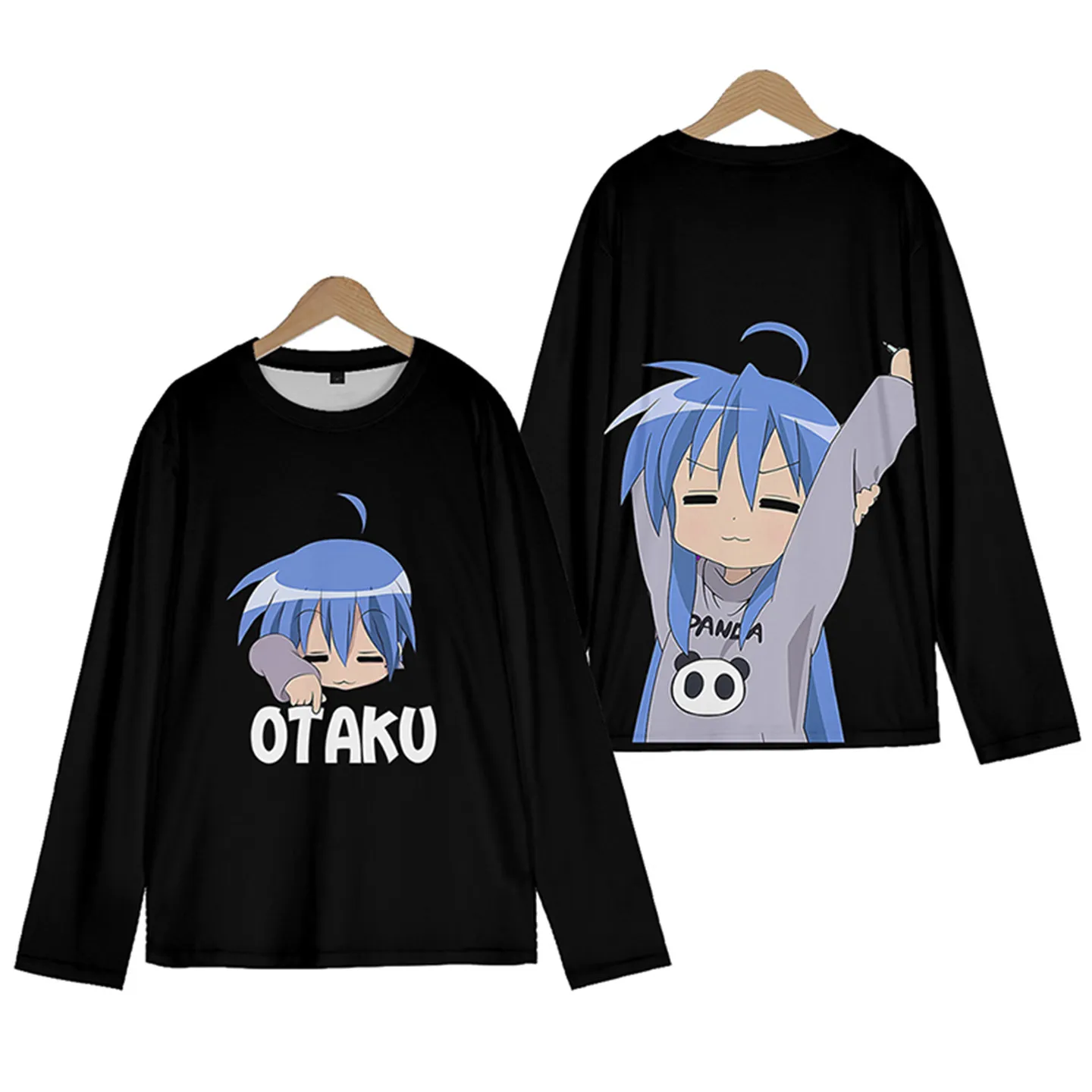 Anime Lucky Star Otaku Cosplay T Shirt Popular 3D Print Kid Cute Daily Cartoon T-Shirt Summer Men Women Harajuku Long Sleeve Top