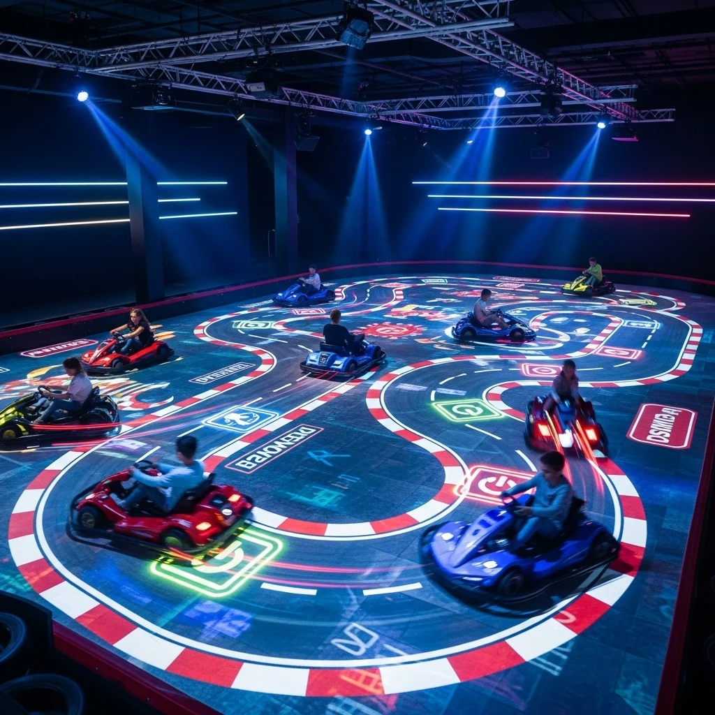 High-Traffic Immersive Projector Go-Kart Experience Indoor Drift Racing Interactive Game for Shopping Mall