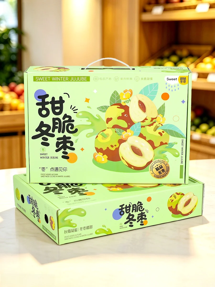 高級携帯用冬物ギフトボックス-大型李冬物ギフト包装箱-5斤入り大型ナツメ空箱
