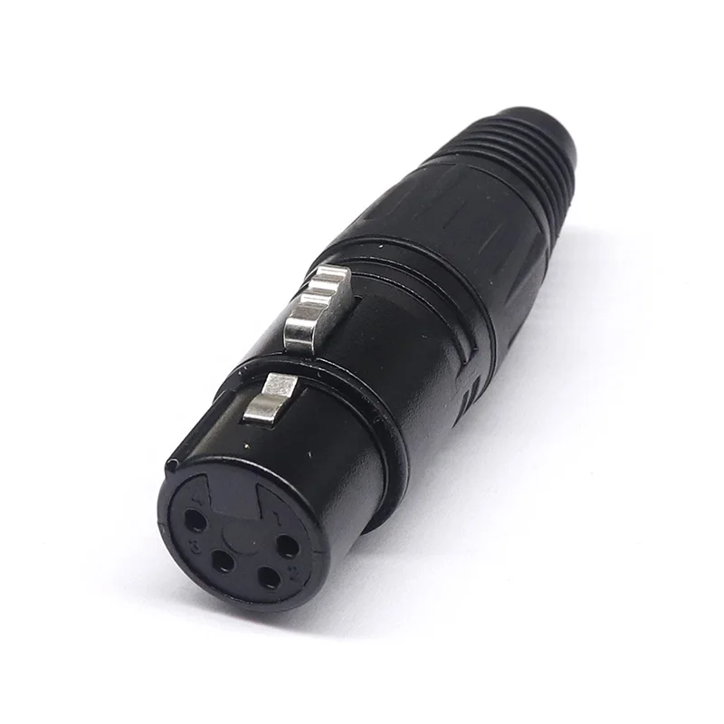 XLR 3/4/5 Pin Stecker/Buchse Mikrofon Audio Kabel Stecker Stecker Kanone MIC Kabel Terminal Schwarz Silber Mikrofon Stecker