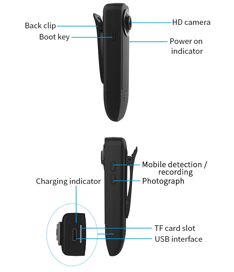 A18 law enforcement recorder outdoor sports meeting scene  portable back clip  HD camera