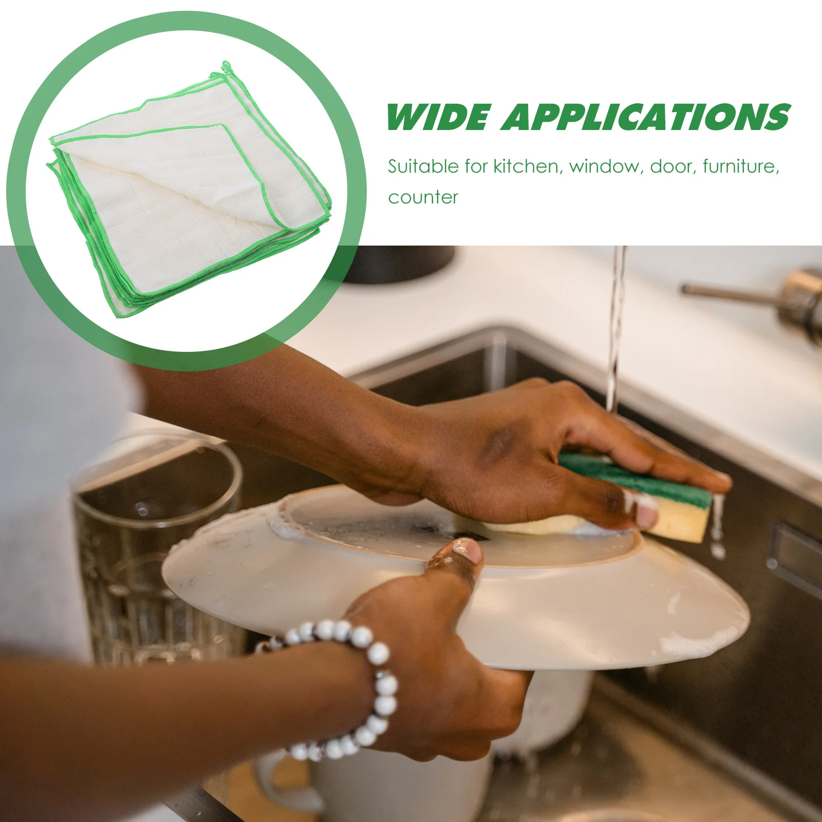 

10Pcs Thickened Absorbent Wood Fiber Dishcloths Multipurpose Kitchen Household Window Furniture Dust Cleaning