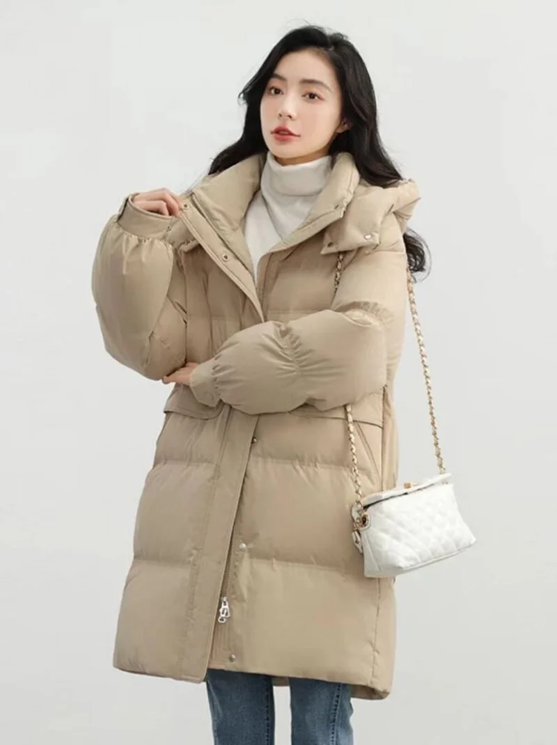 Winter down jacket collection Fashion Solid Stand-up collar Women Coat Elegance Hooded Women's jackets Warm Parka