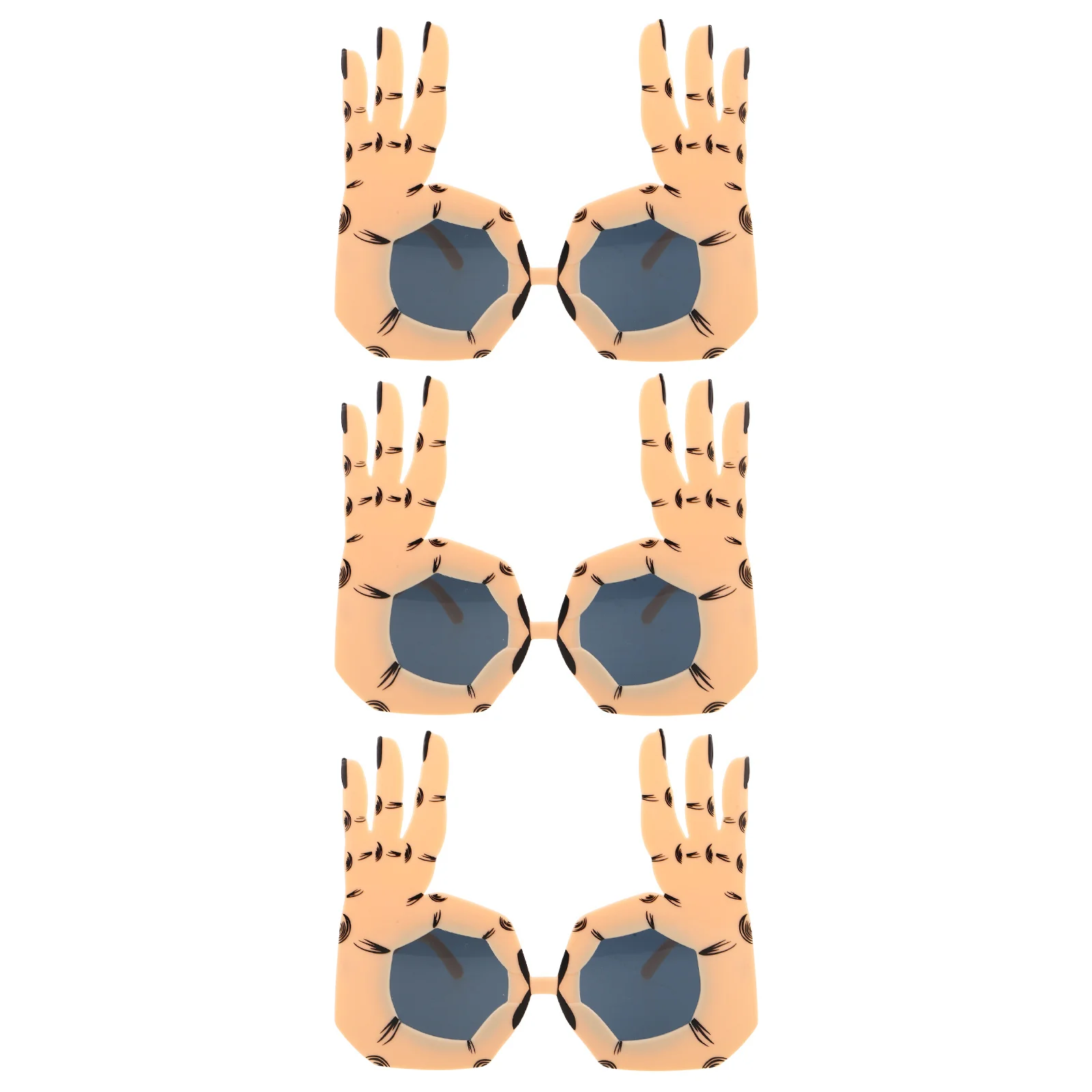 

3Pcs Party Eyewear Finger Glasses Ok Hand Gesture Sunglasses Creative Costume Halloween Party Photo Props Novelty