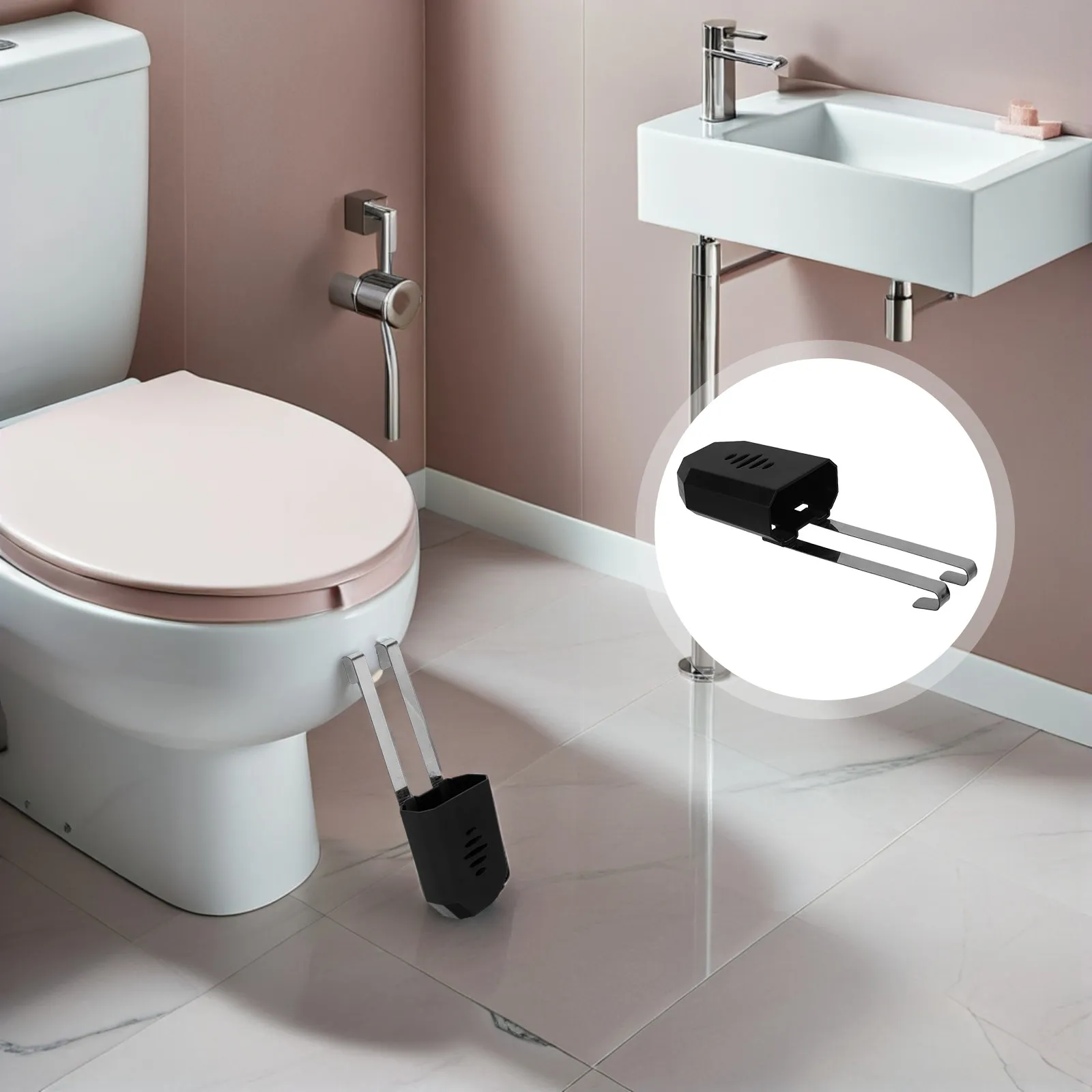 

2Pcs Toilet Cleaner Hanging Rack Toilet Tank Tablet Holder Stainless Steel Plastic Frame Suspension Organizer Bathroom Cleaning