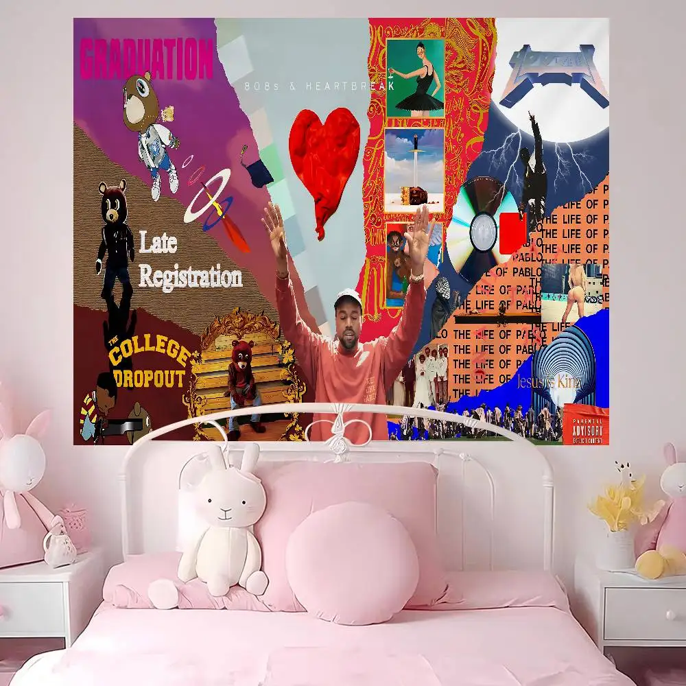 Rap Singer Kanye West Hippie Wall Hanging Tapestries Bohemian Wall Tapestries Mandala INS Home Decor