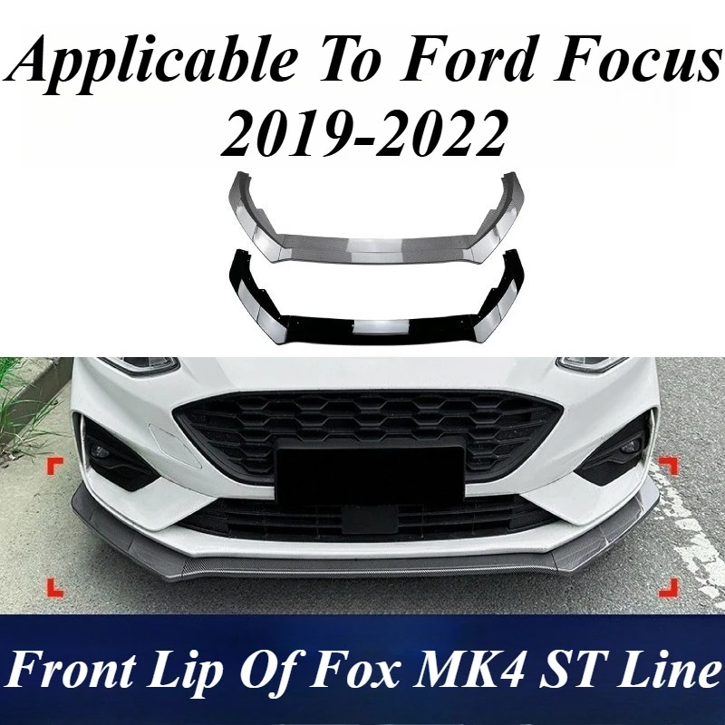 

For Ford Focus MK4 ST-Line 2019-2022 Front Lip Spoiler Splitter Corner Blades Aggressive Styling Body Kit Custom Fit PP Material